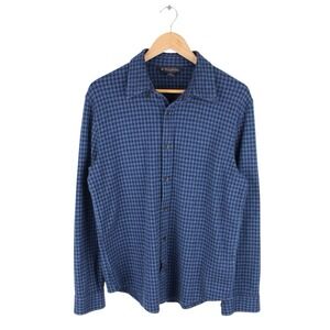 Brooks Brothers Plaid Check Button Down Shirt Blue Soft Cotton Men's Size Medium